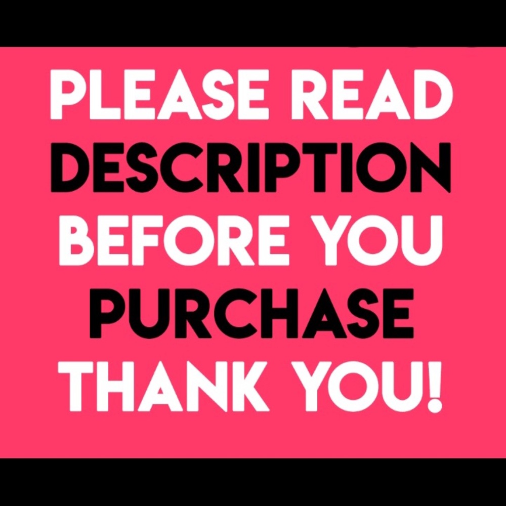 Please read description before you purchase